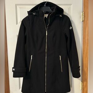 Michael Kors Women's Black Hooded Zip-Front Coat Jacket size S
